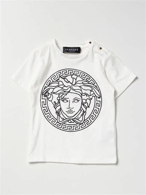 young versace t shirt white|Versace kids shoes.